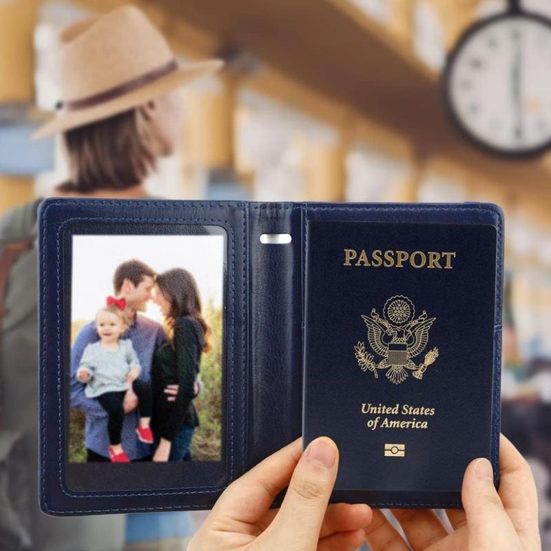 Passport Holder, Passport and Vaccine Card Holder Combo Passport Cover Passport Wallet Rfid Passport Holder Passport Case Passport Card Holder Family Pen Holder Passport Holder for Women Men