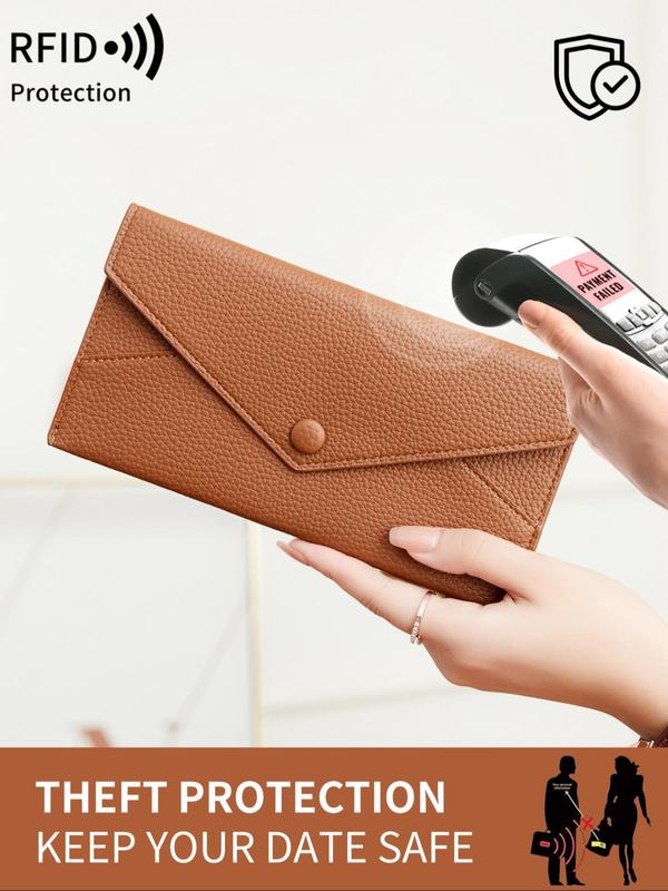 2024 New Style Solid Color Long Wallet, Fashionable Pu Leather Zipper Wallet for Women & Men, Casual Trendy Versatile High-quality Wallet for Daily Travel Work Commute