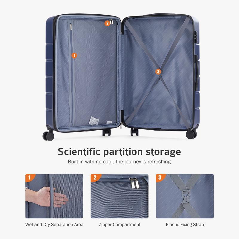 Sweet Furniture F Expandable Luggage, Lightweight Suitcase with Spinner Wheels, TSA Lock, Telescopic Handle and ABS Durable Material