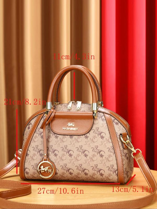 Women's Fashionable Print Handbag & Clutch Bag & Coin Purse, Casual Versatile Bag Set for Daily Used, Trendy High-quality Daily Commuting Bag