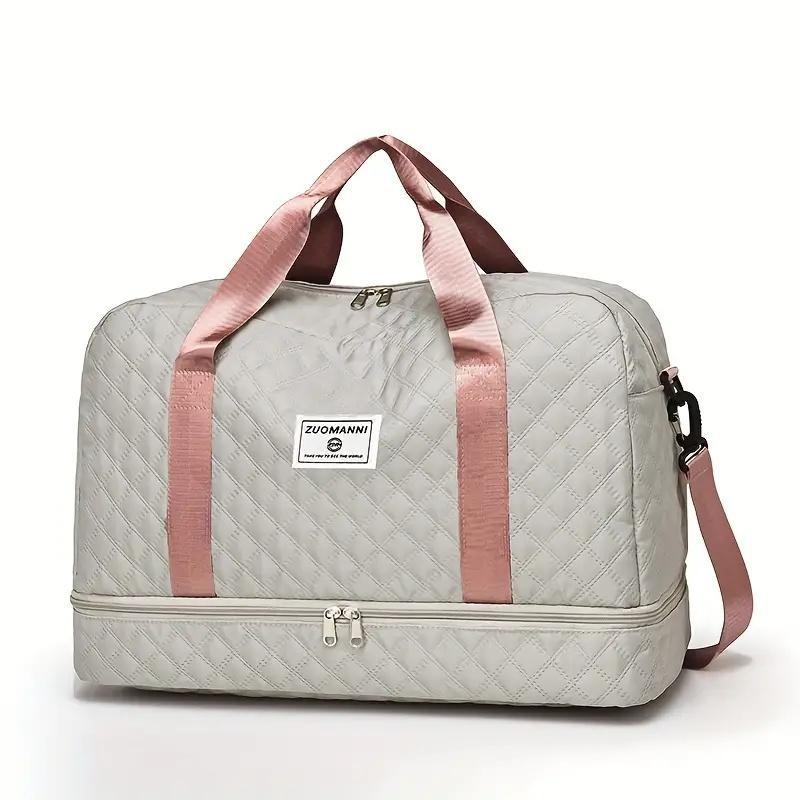 Large Capacity Lightweight Argyle Pattern Travel Duffle Bag Handbag - Perfect for Overnight Trips bag smart dufflebag