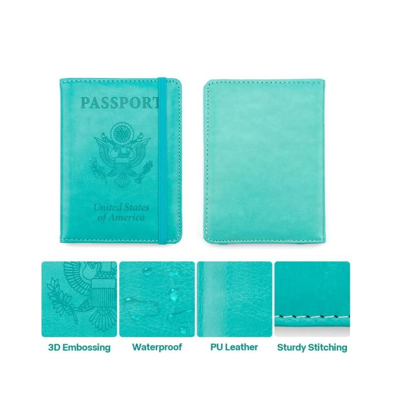 Passport Holder, Passport and Vaccine Card Holder Combo Passport Cover Passport Wallet Rfid Passport Holder Passport Case Passport Card Holder Family Pen Holder Passport Holder for Women Men