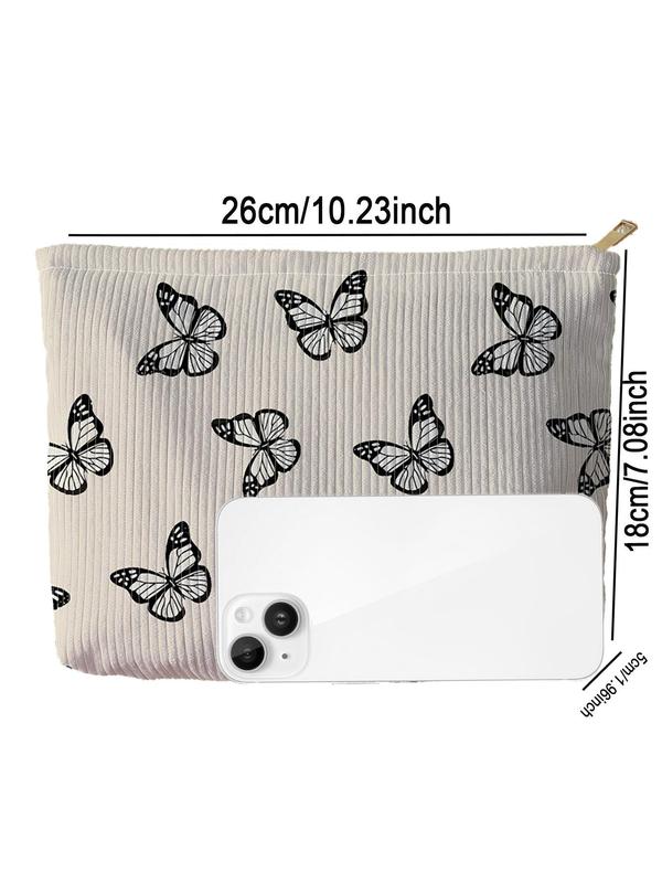 Butterfly Pattern Makeup Bag, Casual Multi-functional Storage Bag, Versatile Travel Cosmetic Bag for Women & Girls