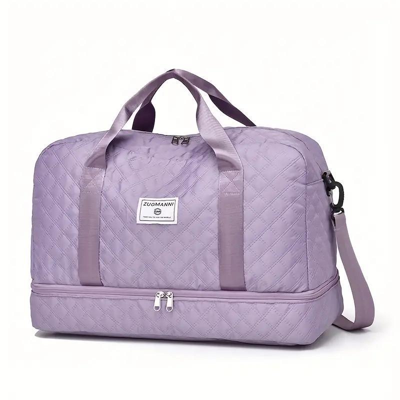 Large Capacity Lightweight Argyle Pattern Travel Duffle Bag Handbag - Perfect for Overnight Trips bag smart dufflebag