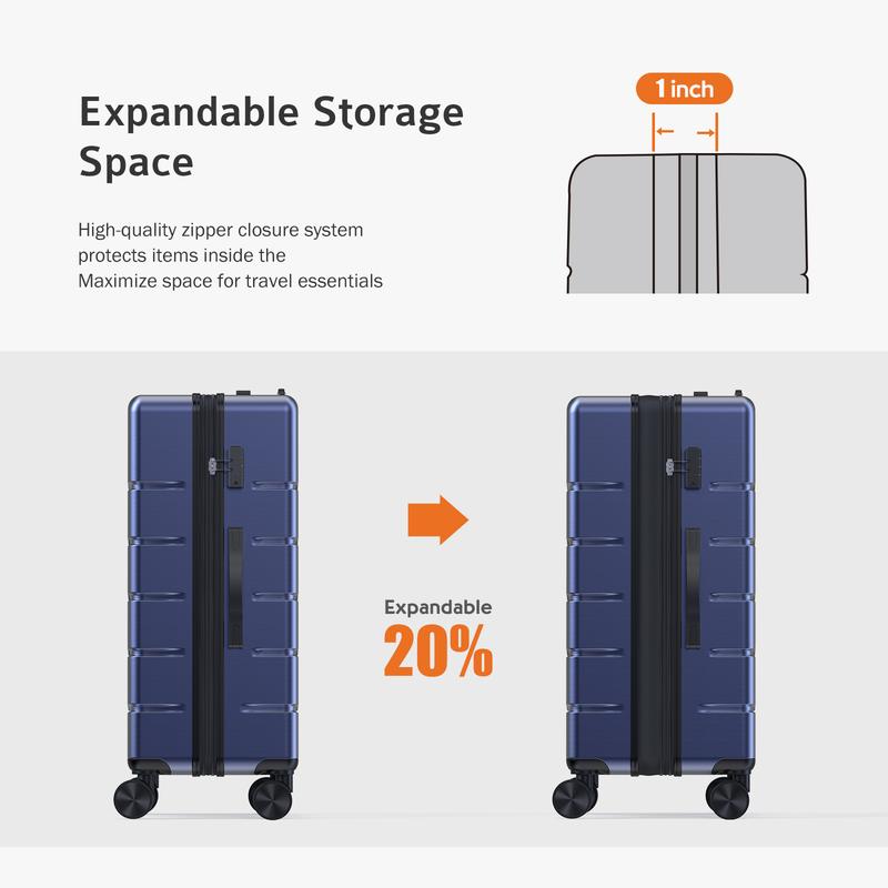 Sweet Furniture F Expandable Luggage, Lightweight Suitcase with Spinner Wheels, TSA Lock, Telescopic Handle and ABS Durable Material