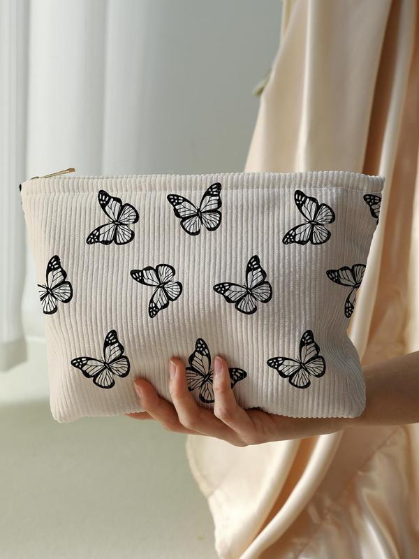 Butterfly Pattern Makeup Bag, Casual Multi-functional Storage Bag, Versatile Travel Cosmetic Bag for Women & Girls