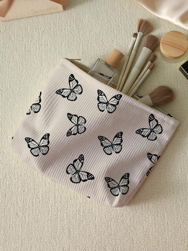 Butterfly Pattern Makeup Bag, Casual Multi-functional Storage Bag, Versatile Travel Cosmetic Bag for Women & Girls