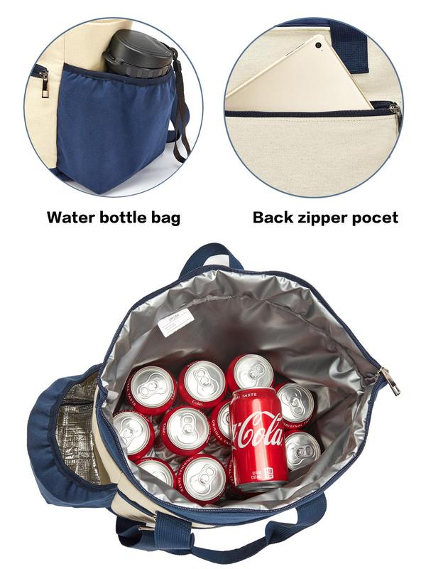 2024 New Style Insulated Lunch Bag, Reusable Large Capacity Portable Lunch Box with Handle, Cooler Bag for Picnic Beach and Work, Lunch Bag for Men & Women