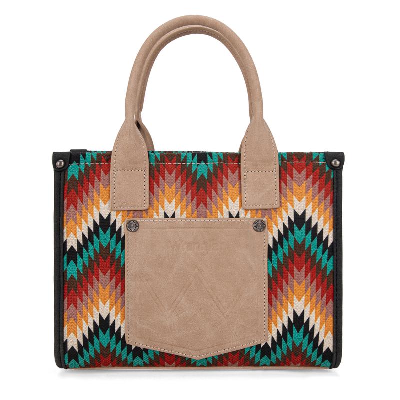 Wrangler Aztec Tote Bag for Women Southewestern Wave Print Canvas Top-Handle Handbag