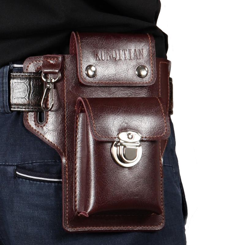 Phone Pouch Leather Belt bag Holster Case Compatible with iPhone, Samsung Mobile phones below 6.3 inches