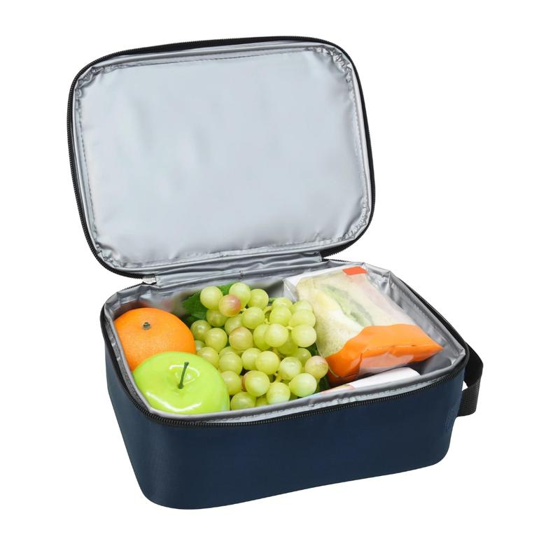 Classic Lunch Box with Handles and Side Pocket, Insulated and Reusable