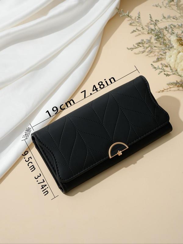 Women's Solid Color Quilted Short Pu Leather Trifold Wallet, Fashionable Zipper Design Wallet for Daily Used, Casual Trendy Versatile High-quality Daily Wallet, Girl Fashionable Shopping Bag