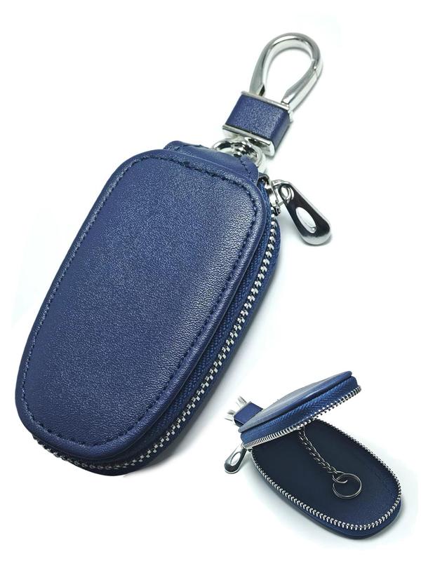 Vintage Fashion Business Key Case, Multi-functional Key Storage Box with Zipper, Portable Key Organizer for Men