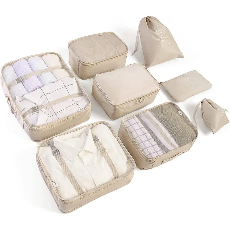 8 Set Packing Cubes for Suitcases Travel Luggage Packing Organizers,Travel Essentials Luggage Organizer for Travel Accessories Shoe Bag Laundry Bag