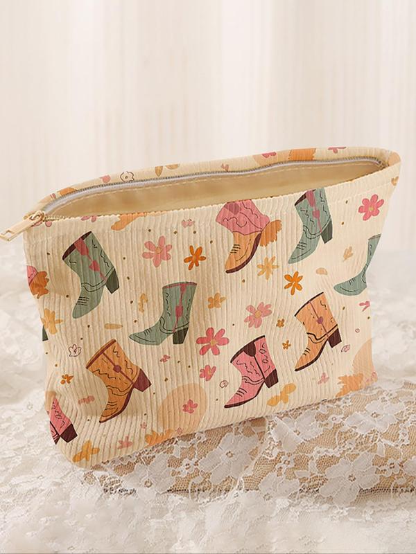 2024 New Style Boots Pattern Makeup Bag, Casual Versatile Storage Bag, Travel Makeup Bag, Suitable for Young Women and All Kinds of Occasions