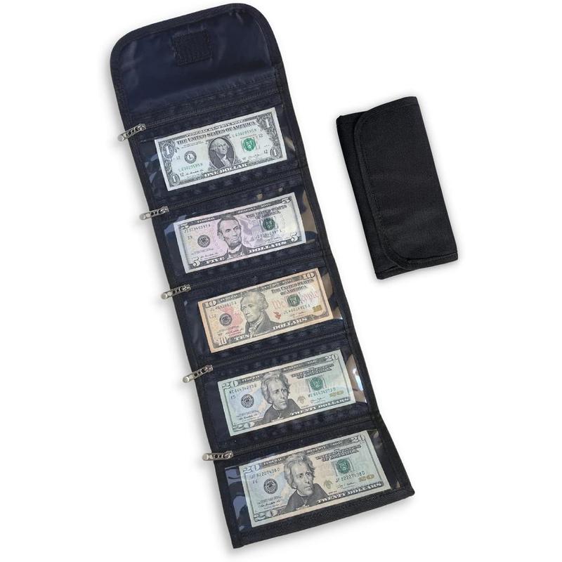 Organizer for  with 5 Zippers,  Wallet Envelope System,  Holder, Travel  Wallet,  Organizer,  Bag for , Storage Pouch For , Bills and Receipts - Black