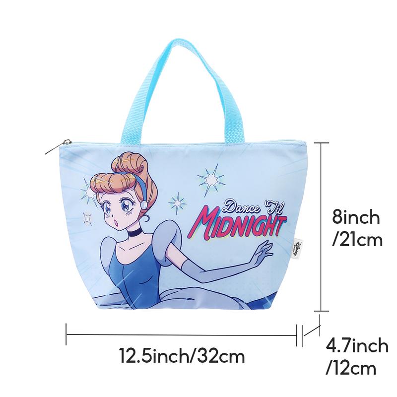 Disney Fantasy Princess Power Series Lunch Bag 100% Authentic Light Blue Cinderella Lunch Pouch Cute Lunch Bag Lightweight