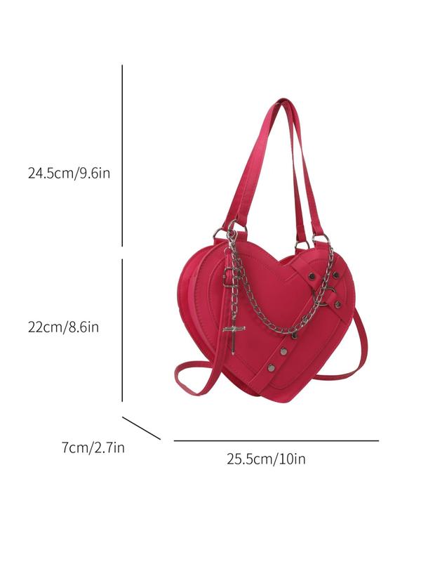 Women's Fashionable Studded Decor Crossbody Bag, Novelty Heart Shaped Shoulder Bags for Women, Luxury Bags Crossbody, Trendy Matching Handbag for Party Summer 2024, Everyday Bag