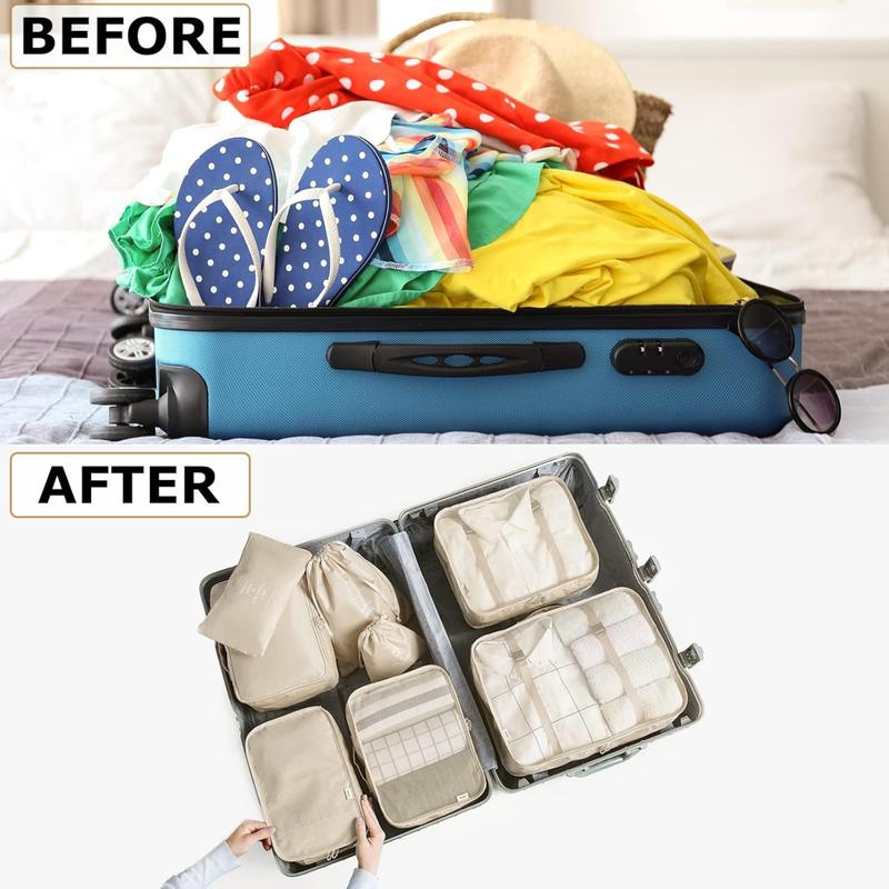 8 Set Packing Cubes for Suitcases Travel Luggage Packing Organizers,Travel Essentials Luggage Organizer for Travel Accessories Shoe Bag Laundry Bag