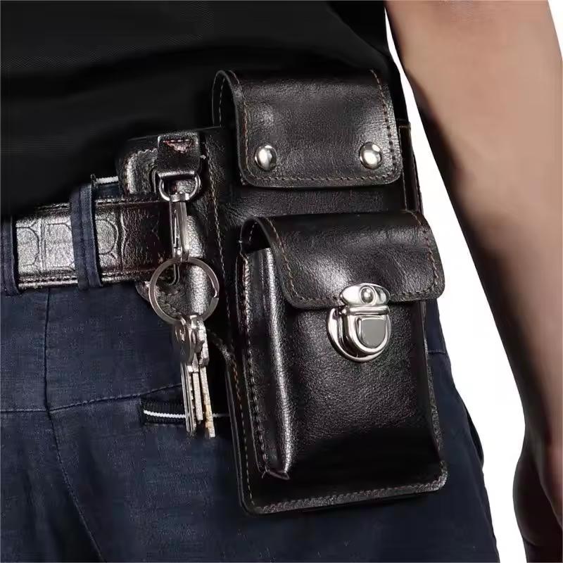 Phone Pouch Leather Belt bag Holster Case Compatible with iPhone, Samsung Mobile phones below 6.3 inches