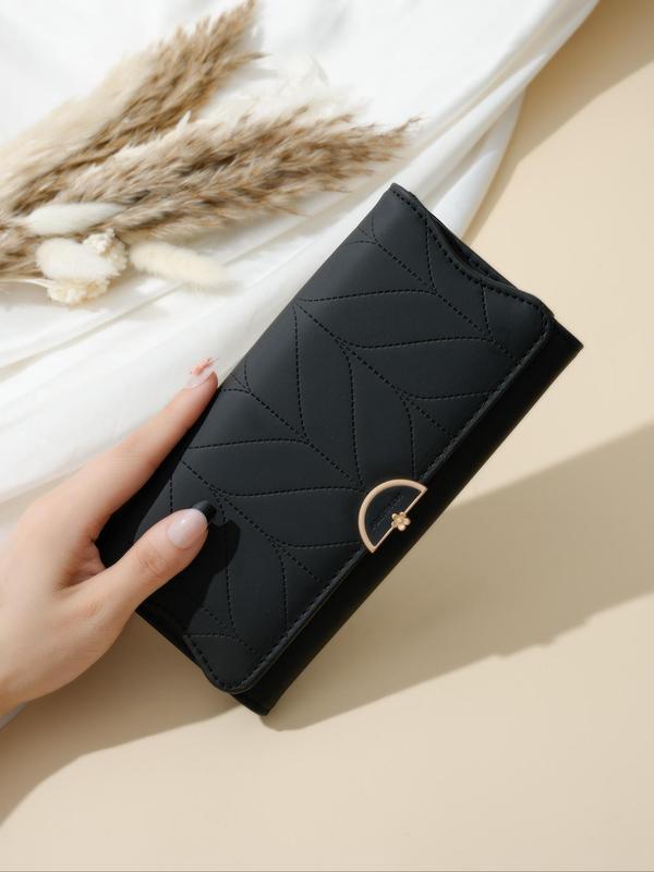 Women's Solid Color Quilted Short Pu Leather Trifold Wallet, Fashionable Zipper Design Wallet for Daily Used, Casual Trendy Versatile High-quality Daily Wallet, Girl Fashionable Shopping Bag