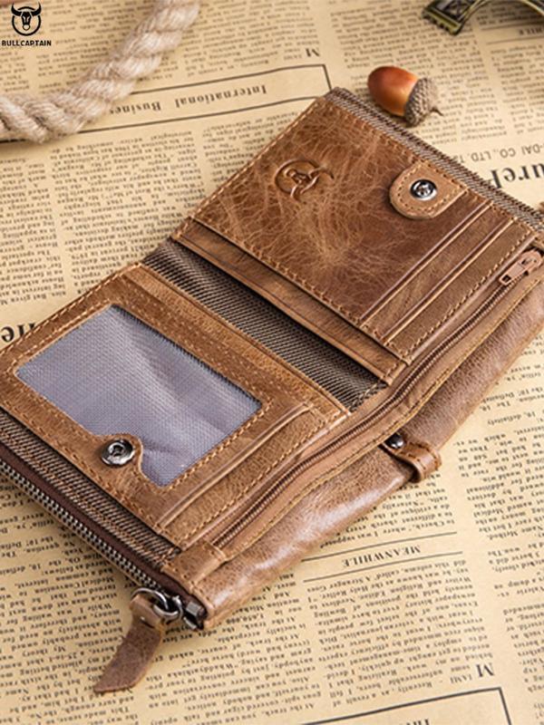 Men's Vintage Letter Embossed Short Wallet,  Casual Zipper Small Wallet for Daily Used, Simple Trendy Versatile High-quality Daily Commuting Wallet for Men