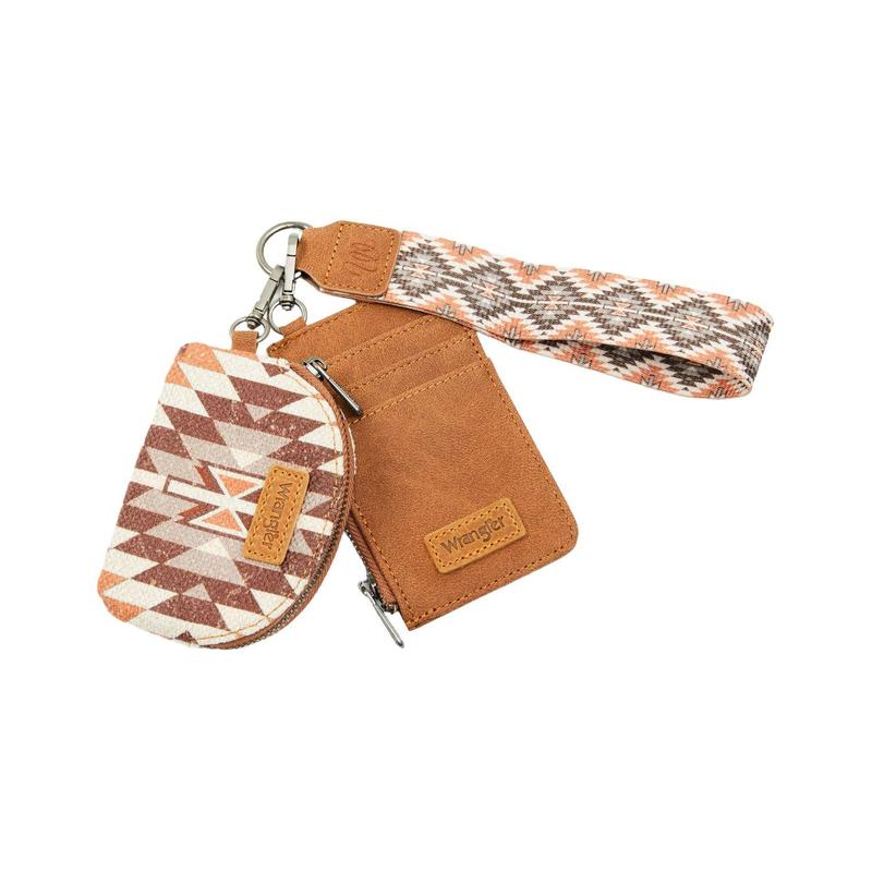 Wrangler Unisex Southwestern Print Keychain Coin Wallet - Wg2213-W0051 Br