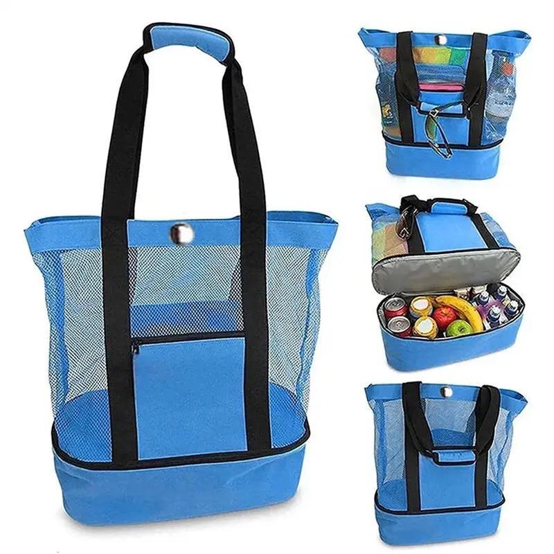 Double Layer Beach Bag, Lightweight Multifunctional Travel Bag, Versatile Outdoor Bag with Insulated Liner, Gym Bag