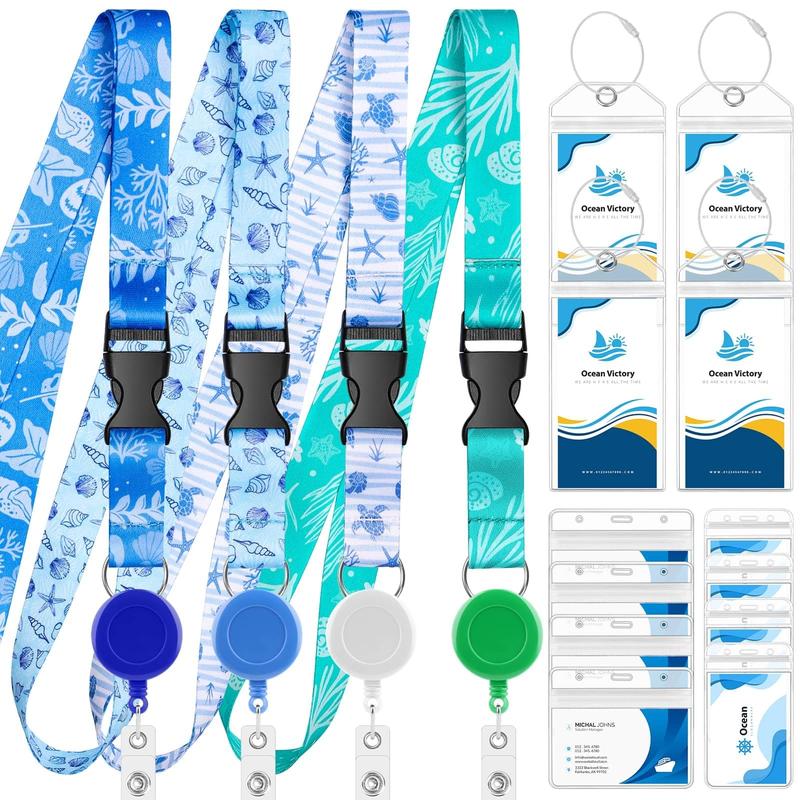 Cruise Luggage Tag Holders with Cruise Lanyard for Ship Cards Adjustable Cruise Card Holder Lanyards Retractable Ship Badge Reel for etags Key Card Sea Pass