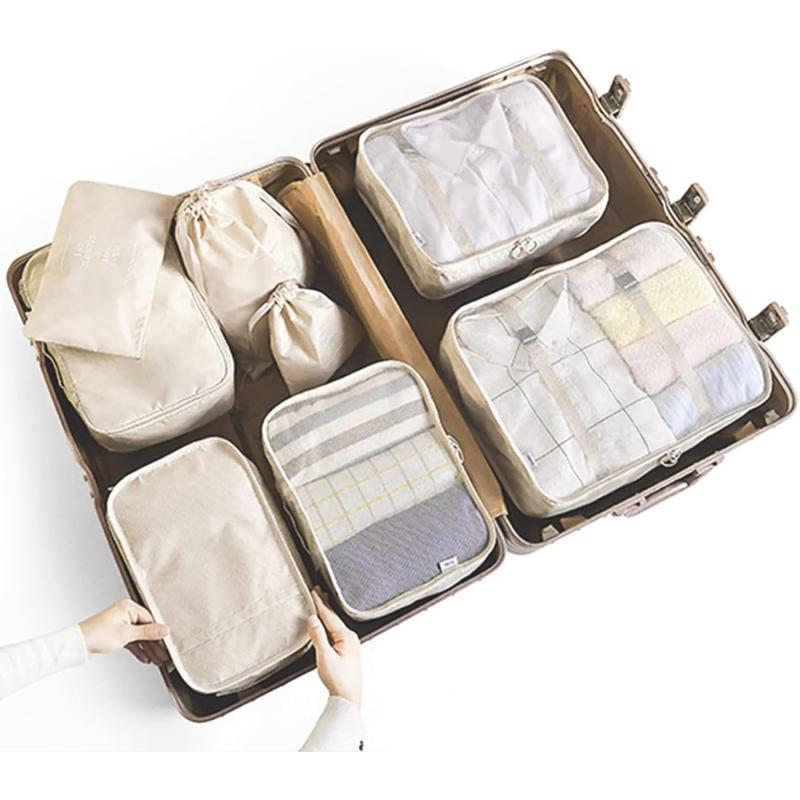 8 Set Packing Cubes for Suitcases Travel Luggage Packing Organizers,Travel Essentials Luggage Organizer for Travel Accessories Shoe Bag Laundry Bag