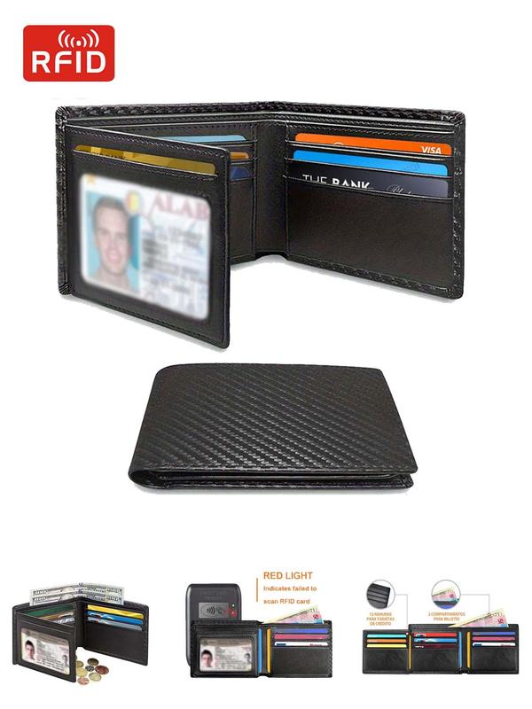 Men's Business Minimalist Trifold Wallet, RFID Blocking Card Holder, Multi Card Slot Wallet, Casual Trendy Versatile High-quality Daily Wallet