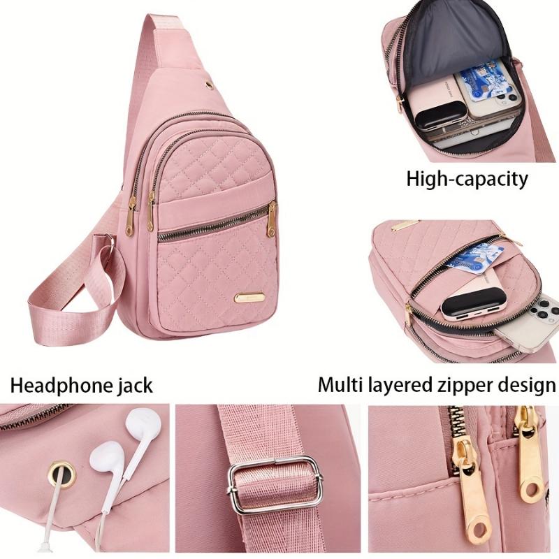 3pcs Chic Pink Travel & Fitness Bag Set - Large Capacity, Waterproof Oxford Fabric Duffle with Shoulder and Cosmetic Bags