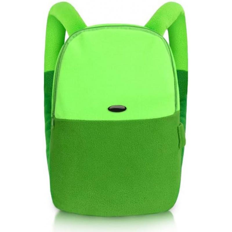 Caliradi Halloween Adventure Costume Backpack, Green Plush Backpack Cartoon Anime Character Cosplay Accessory for Women Men Party Halloween Cosplay Dress Up Prop Bag