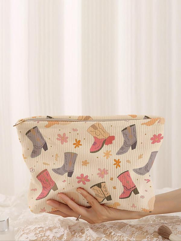 2024 New Style Boots Pattern Makeup Bag, Casual Versatile Storage Bag, Travel Makeup Bag, Suitable for Young Women and All Kinds of Occasions