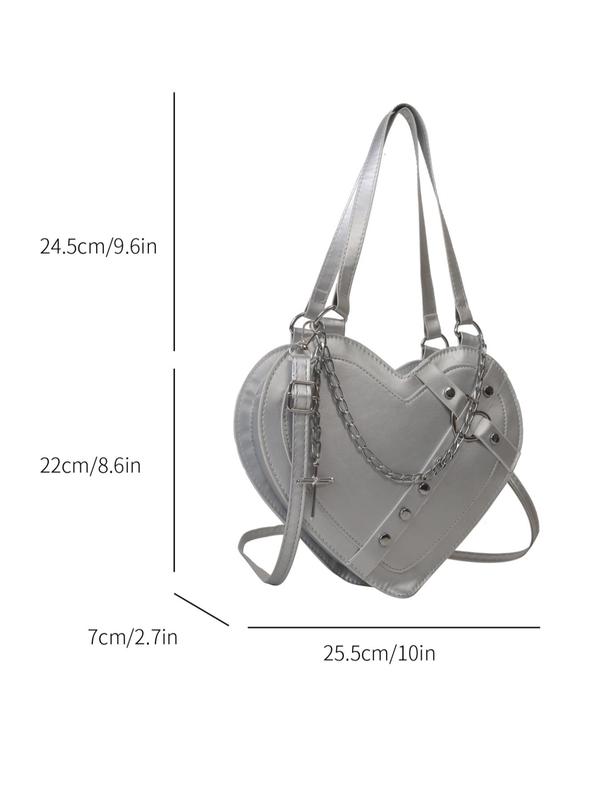 Women's Fashionable Studded Decor Crossbody Bag, Novelty Heart Shaped Shoulder Bags for Women, Luxury Bags Crossbody, Trendy Matching Handbag for Party Summer 2024, Everyday Bag