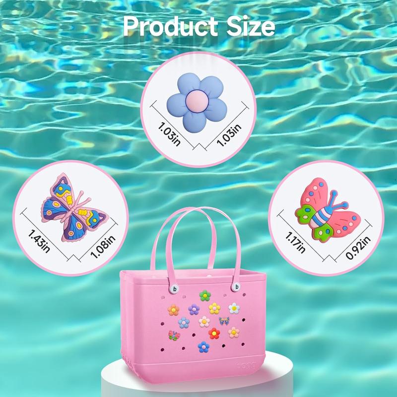 12 count Charms for Bogg Bag,Accessories for Bogg Bag,PVC Beach Charms for Simply Southern Totes,Insert Decorative for Handbag Beach Tote Bag