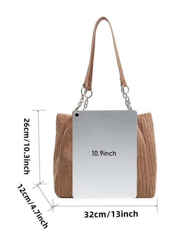 Women's Solid Color Shoulder Bag, Fashionable Chain Strap Shoulder Bag for Daily Used, Casual Trendy Versatile High-quality Daily Commuting Bag Unique Everyday Designer Bags