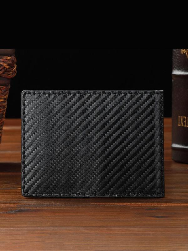 Men's Business Carbon Fiber Pattern Card Holder, Portable Minimalist Wallet, Casual Trendy Versatile High-quality Daily Wallet