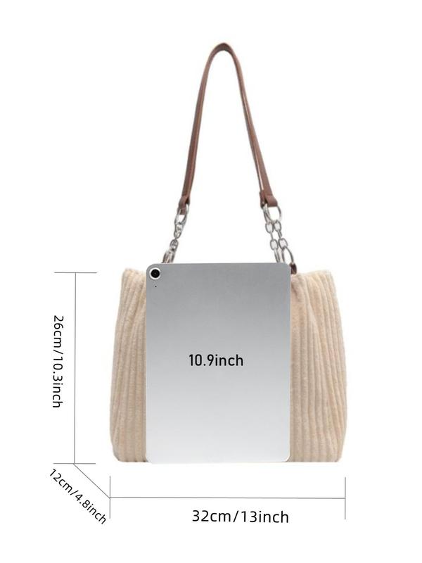 Women's Solid Color Shoulder Bag, Fashionable Chain Strap Shoulder Bag for Daily Used, Casual Trendy Versatile High-quality Daily Commuting Bag Unique Everyday Designer Bags