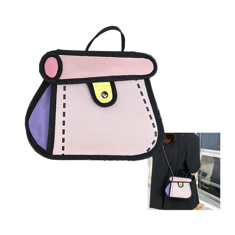 2D Cartoon Crossbody Bag Creative Cute Handbag 3D Style,Shoulder Bag Cute Shoulder Bag  Cartoon Shoulder Bag Cute Tote Bag Cute Bag for Women Girls Teens