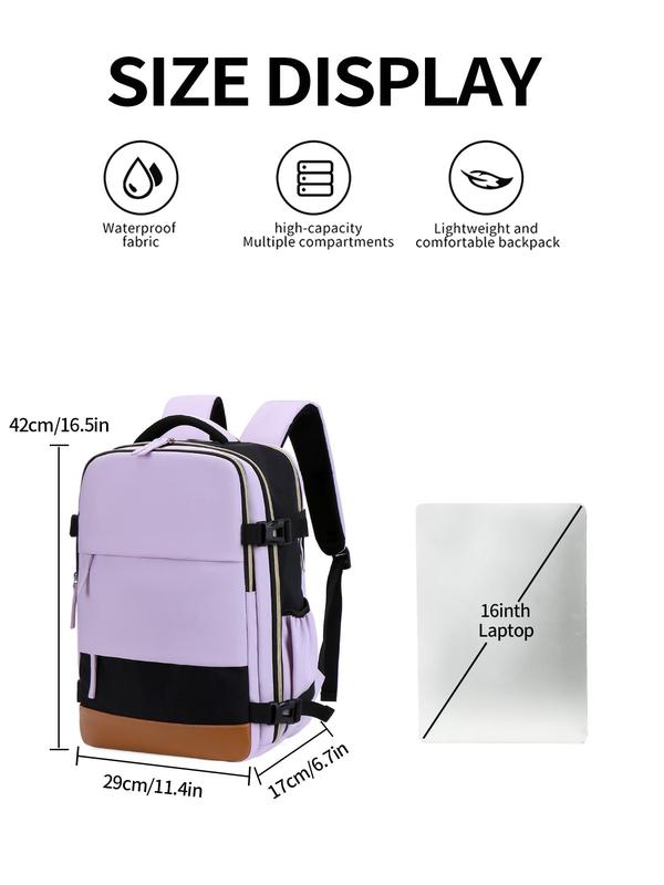 Minimalist Plain Color Backpack for School, Large Capacity Backpacks for Women, Summer 2024 Bag & Travel Bag for Women & Men for Back To School, Fall Freshness, Travel Backpack