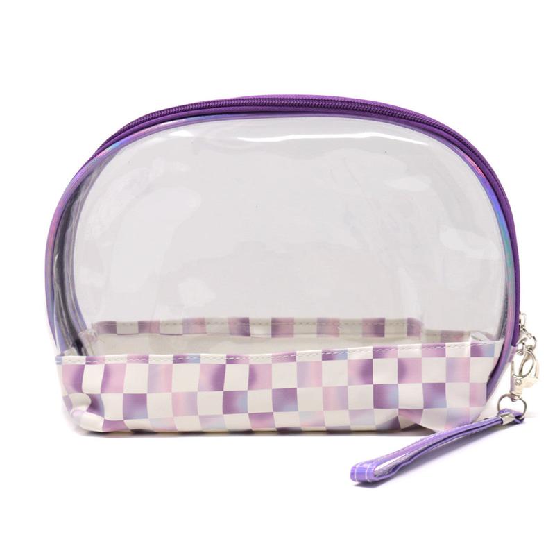 3 Piece Checkerboard Cosmetic Bag Set