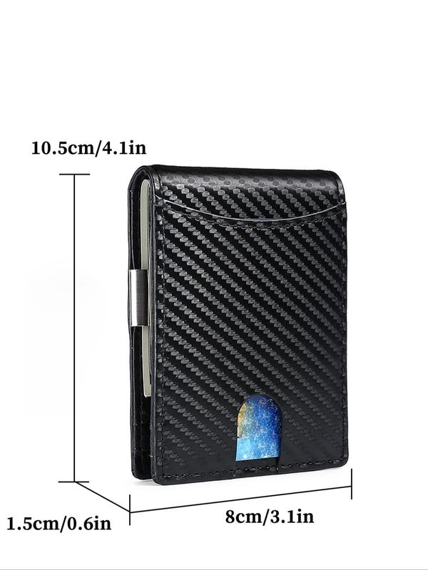 Men's Business Carbon Fiber Pattern Card Holder, Portable Minimalist Wallet, Casual Trendy Versatile High-quality Daily Wallet