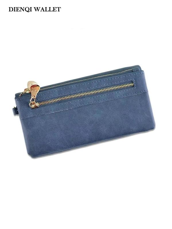 Women's Solid Color Zipper Long Wallet, Fashionable PU Leather Clutch Purse for Daily Used, Casual Trendy Versatile High-quality Daily Commuting Bag