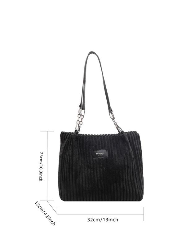 Women's Solid Color Shoulder Bag, Fashionable Chain Strap Shoulder Bag for Daily Used, Casual Trendy Versatile High-quality Daily Commuting Bag Unique Everyday Designer Bags