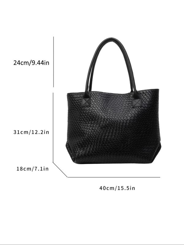 Women's Braided Embossed Shoulder Bag, Casual Large Capacity Designer Tote Bag for Daily Used, Trendy Versatile High-quality Commuting Bag, Girl Fashion Shopping Bag, Birthday Gifts