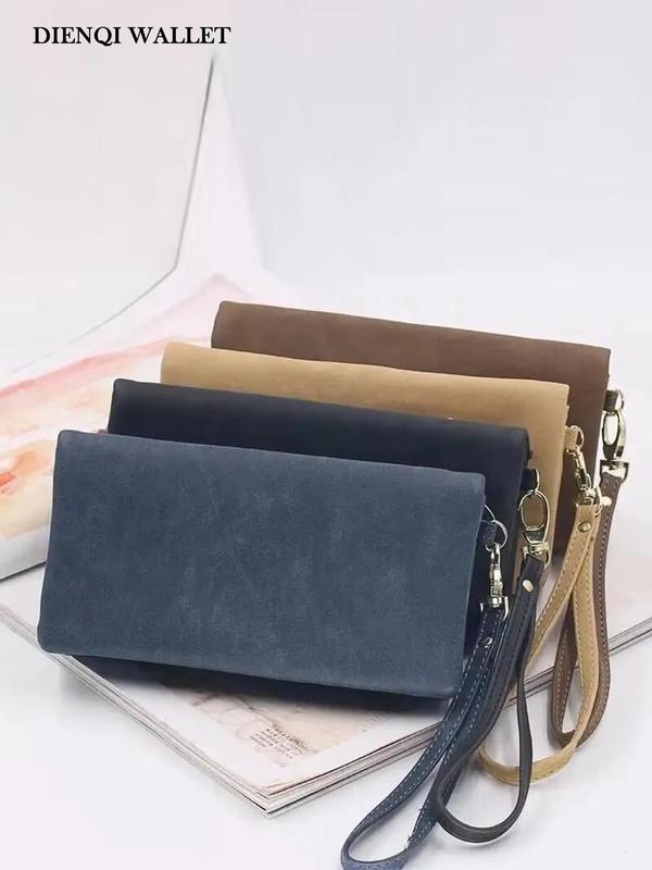 Women's Solid Color Zipper Long Wallet, Fashionable PU Leather Clutch Purse for Daily Used, Casual Trendy Versatile High-quality Daily Commuting Bag