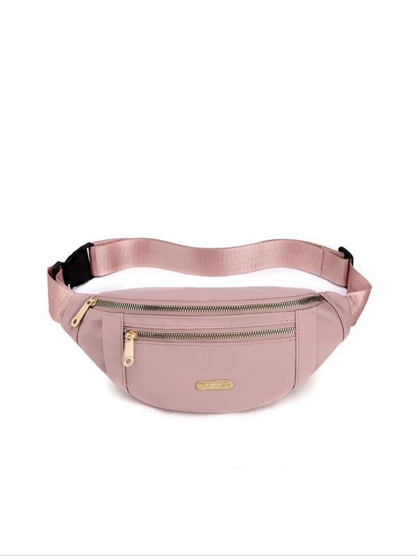 Women's Solid Color Zipper Fanny Pack, 2024 New Style Fashionable Large Capacity Sling Bag for Daily Used, Casual Trendy Versatile High-quality Daily Commuting Bag