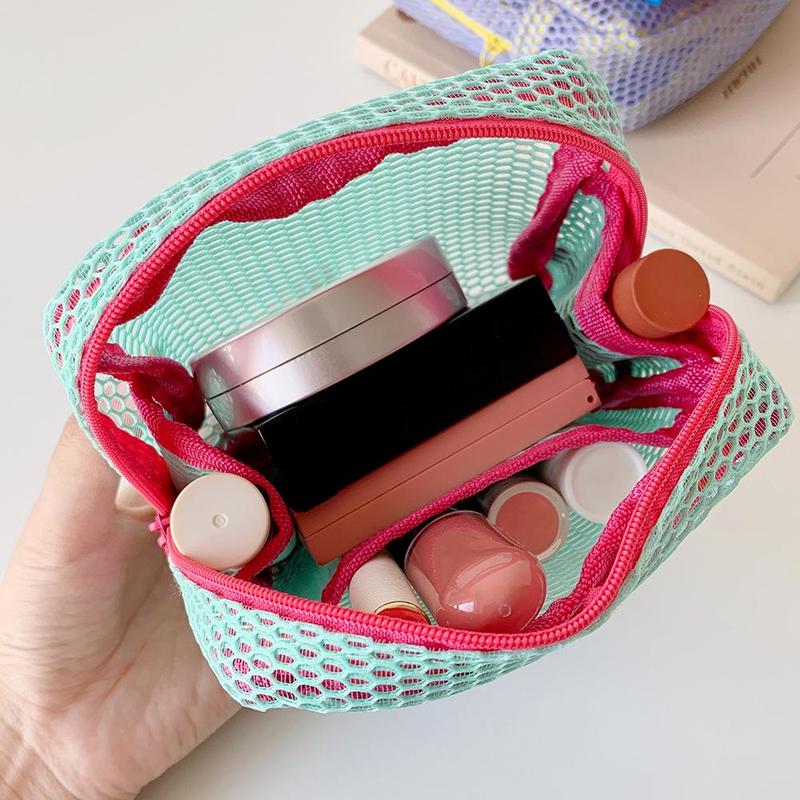 Mesh Makeup Bag, 1 Count Portable Cosmetic Storage Bag, Zipper Makeup Organizer Pouch, Storage Bag for Skincare, Lotion, Cream, Lip Balm, Eyeliners