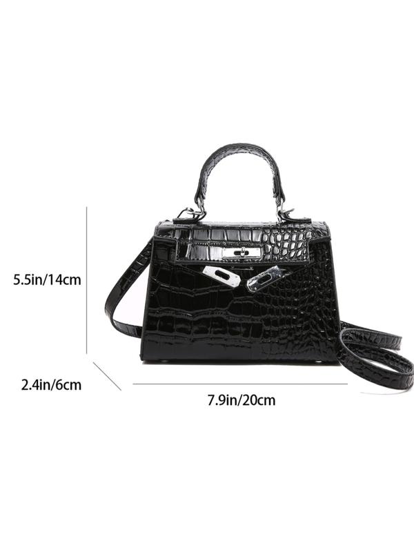 Fashionable Crocodile Embossed Handbag, Casual Versatile Shoulder Bag for Women, Trendy All-match Commuter Bag for Daily Used